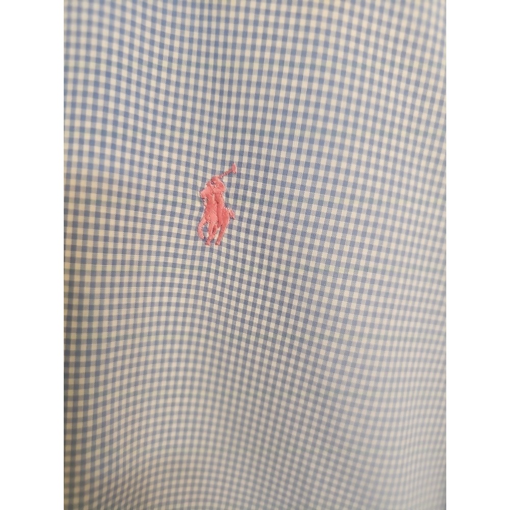 Ralph Lauren Shirt Blue White Gingham Classic Button Down Long Sleeve Men Sz XL - Picture 3 of 7
